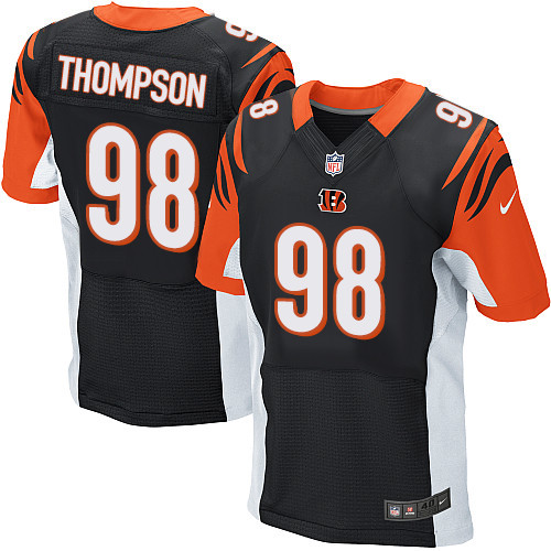 Men's Elite Brandon Thompson Nike Jersey Black Home - #98 NFL Cincinnati Bengals